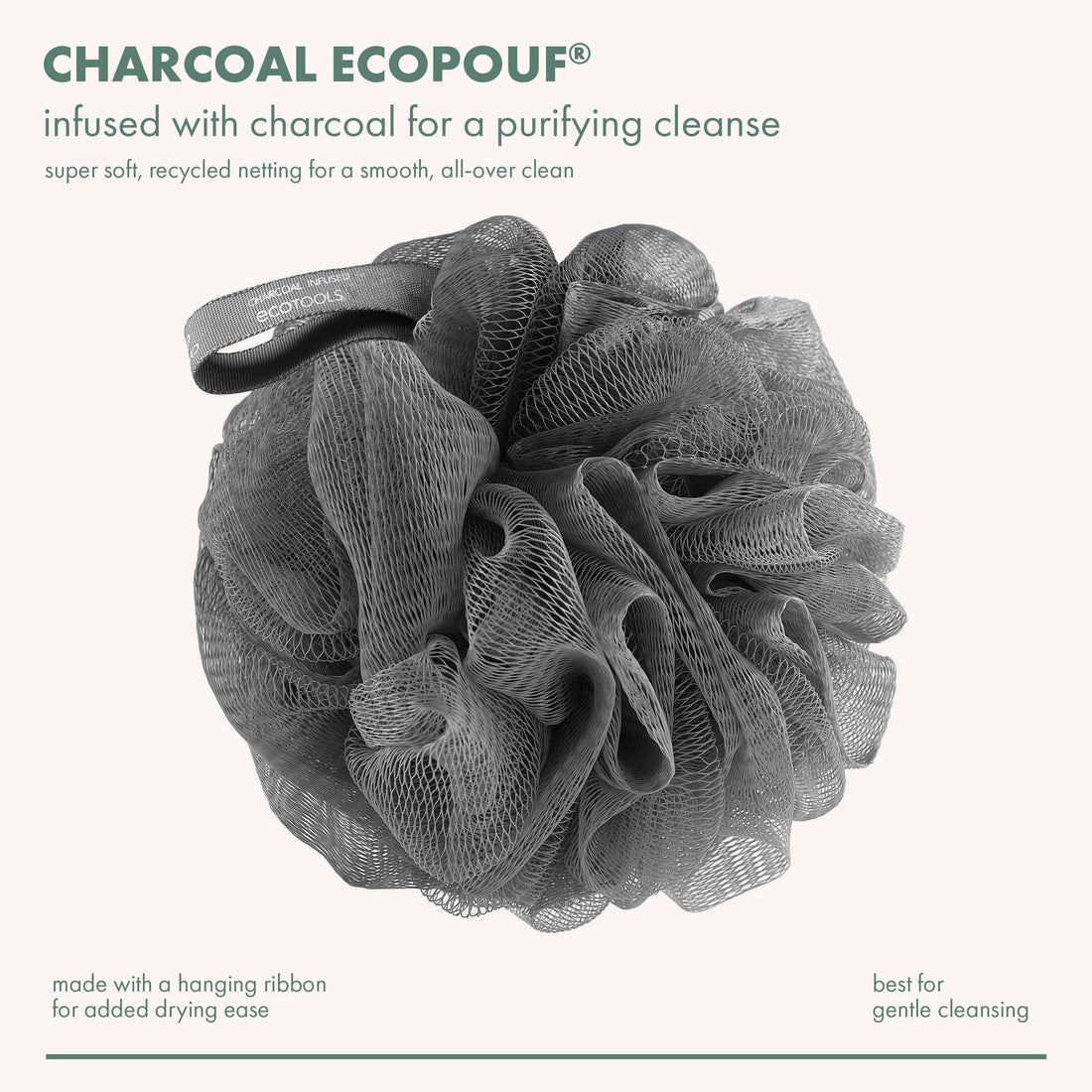 Charcoal EcoPouf® Bath Sponge