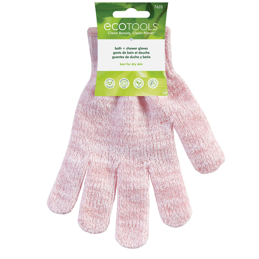 Exfoliating Bath & Shower Gloves, Pink