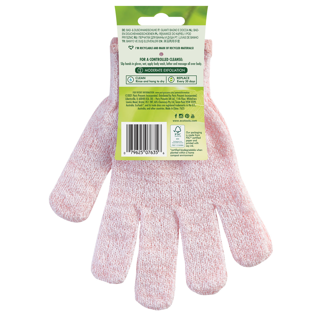 Exfoliating Bath & Shower Gloves, Pink